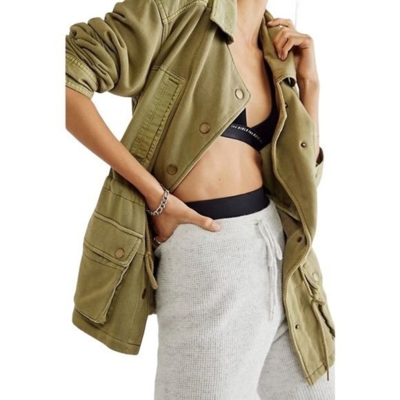 Free People Saturday Utility Jacket in Sweet Sage Size XS - Picture 1 of 14